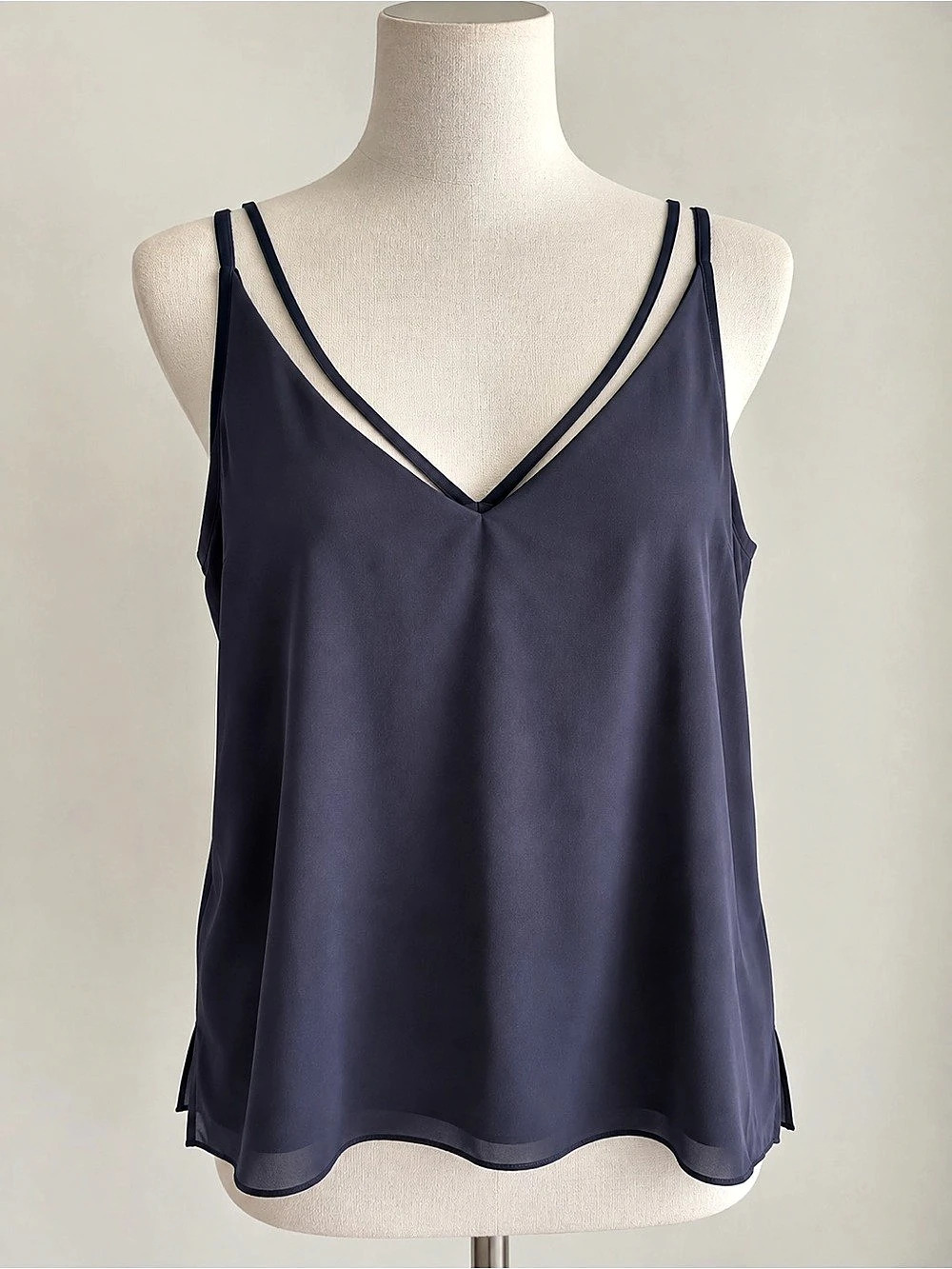 Topshop Satin V-Neck Camisole in Blue Size 8
